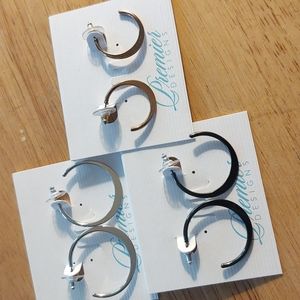 Premier Designs "Tres Chic" earrings (set of 3 pairs)